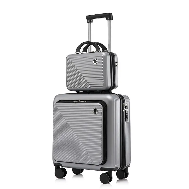 18 Inch Travel Suitcase,Women Men's Business Luggage,Cabin Rolling Luggage,2PCS Trolley Luggage Set Carry on Luggage with Wheels