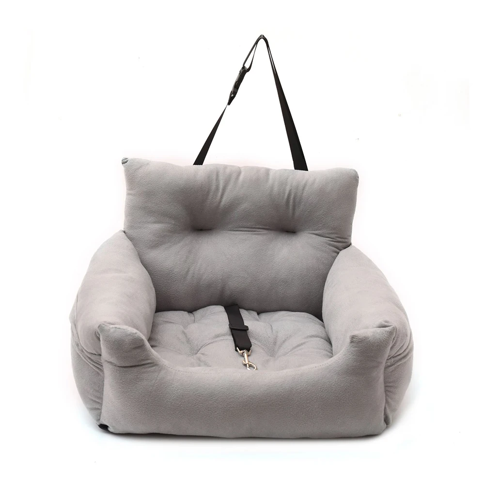 

Безопасное автомобильное сиденье для собак, противоскользящие дорожные переноски для щенков, подстилка для домашних питомцев, серая перен...