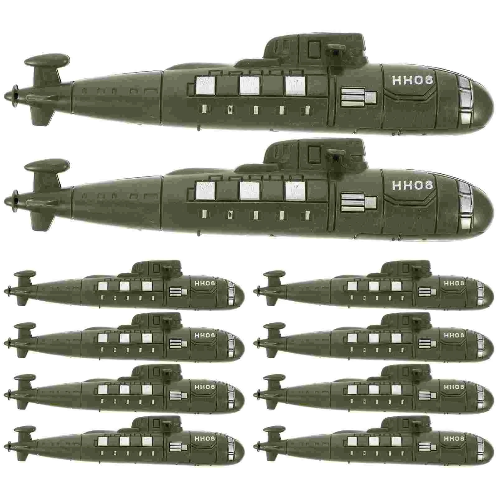 

10 Pcs Simulated Submarine Small Submarines Models Kids Playthings Toy Realistic Pp Mini Landscaping