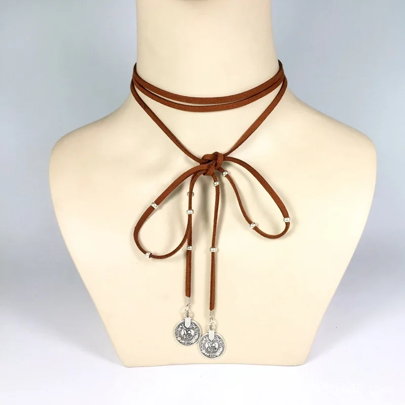 

Classic New Accessories Velvet Straps Wool Short Necklace Fashion Retro Choker Necklace for Women