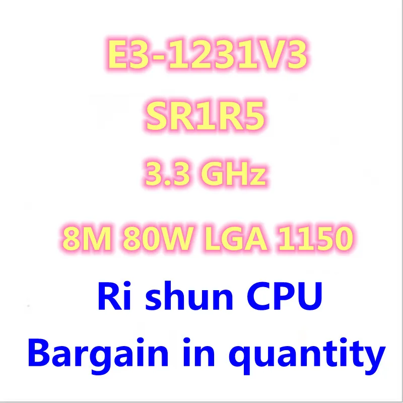 E3-1231 v3 E3 1231 1231v3 SR1R5 3 ГГц четырехъядерный процессор 8 Мб 80 Вт LGA 1150 |