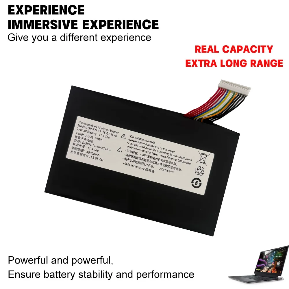 Фото Новый аккумулятор для ноутбука GI5KN-11-16-3S1P-0 11.4V 46.74Wh 4100mAh для GI5KN Z7-KP7D2 Z7-KP7GT №2