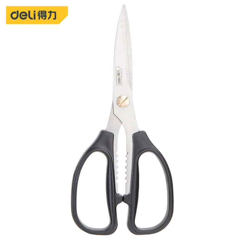 

Deli Strong powerful scissors stainless steel multifunctional kitchen cut civil cut household powerful cut 195mm dl2613
