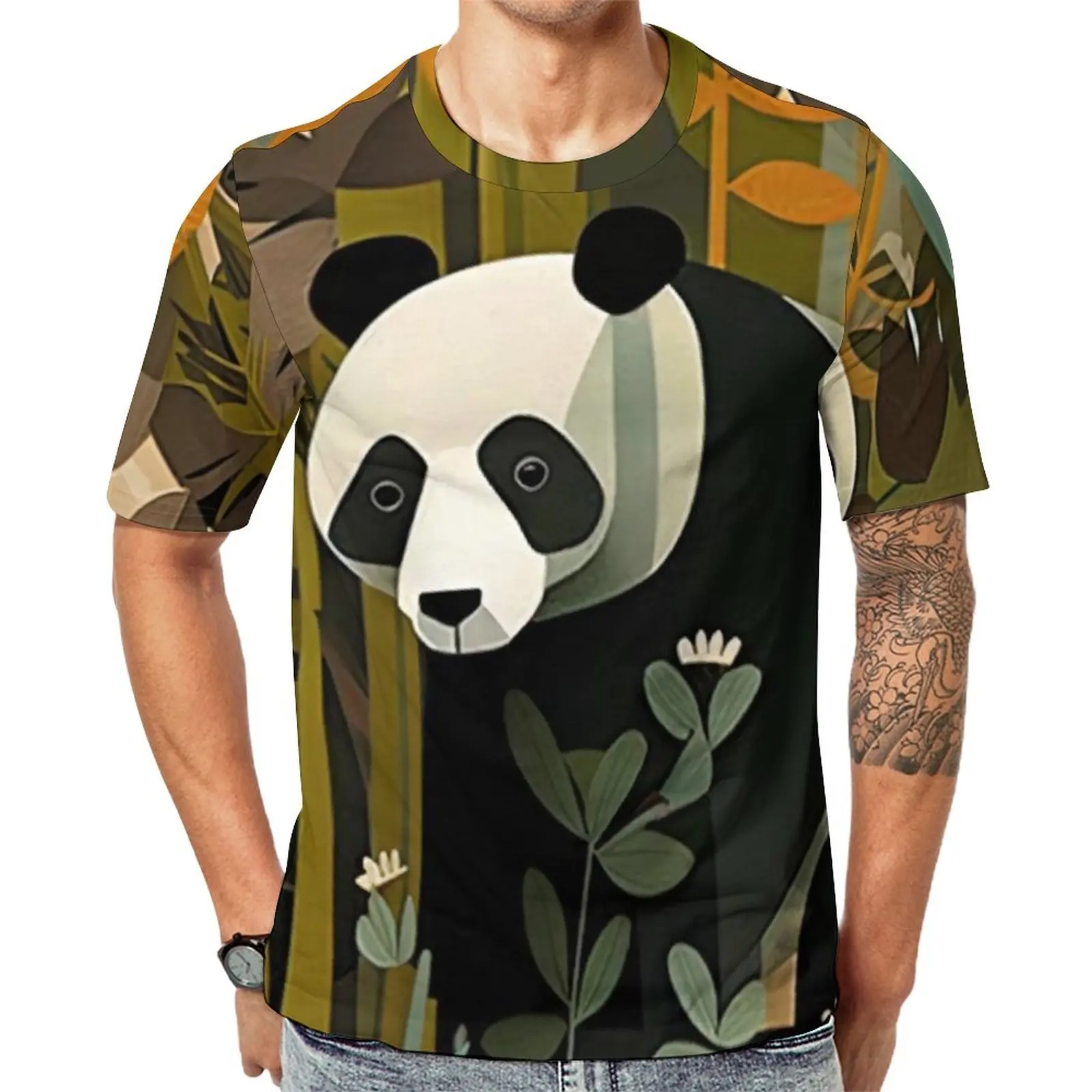 

Футболка с изображением панды, парная футболка с современным художественным рисунком, летняя популярная футболка, дизайнерские футболки с коротким рукавом