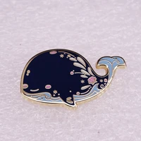 cute cartoon whale badge treasure gift pin wrap fashionable creative cartoon brooch lovely enamel badge clothing accessories