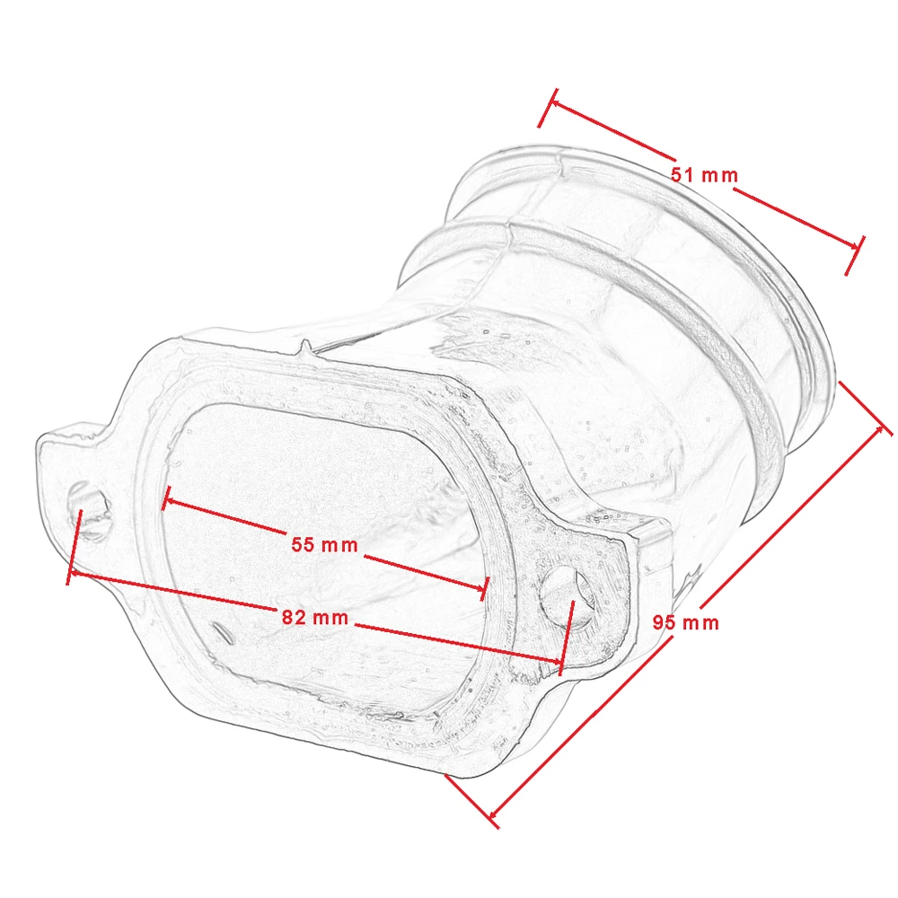 Motorcycle Carburetor Intake Manifold Adapter Rubber Carb Flange Boot for Polaris RZR 800 2008-2010 (art.: 3920cf73075aa) - 3920cf73075aa
