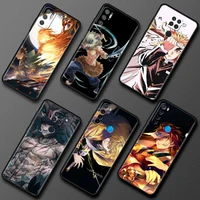 demon slayer anime black silicone phone case for xiaomi redmi note 11 10 pro 9s 9 10s 8 7 8t k40 9a 9c 9t cover fashion shell