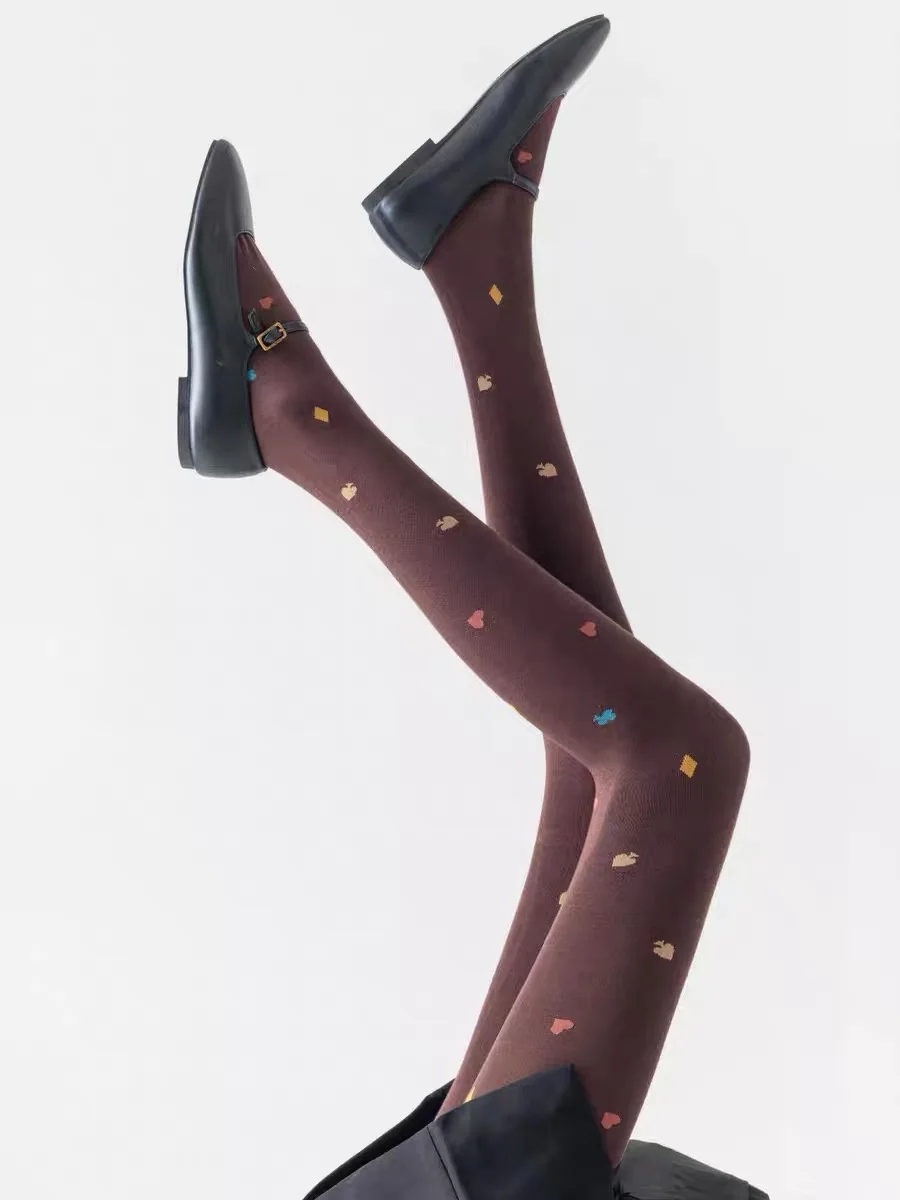 Весенне-осенние женские винтажные вязаные леггинсы в японском стиле Mori Girls Color Block