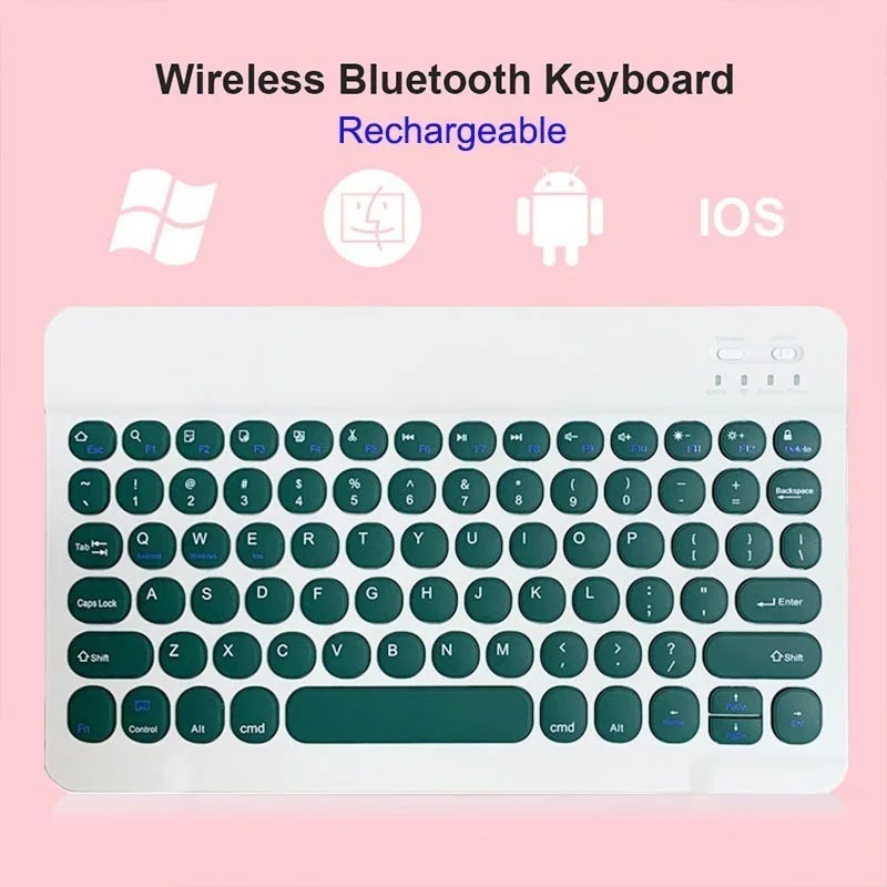 

HSYK Wireless Keyboard Mouse Set 2.4G Fashion Candy Color Round Keycap Keyboard