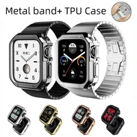 metal band tpu case for apple watch 7 45mm 41mm 6 5 4 se 44mm 40mm stainless steel bracelet for iwatch series 3 42mm 38mm strap