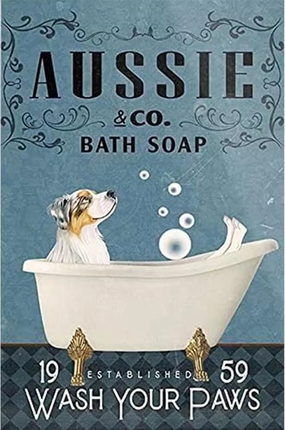 Snowsun Metl Tn Sgn ustrln Shepherd Dog Bth Sop Vntge Retro lumnum Sgns для Ktchen Home Office Br Cfe Decor 8x12 n