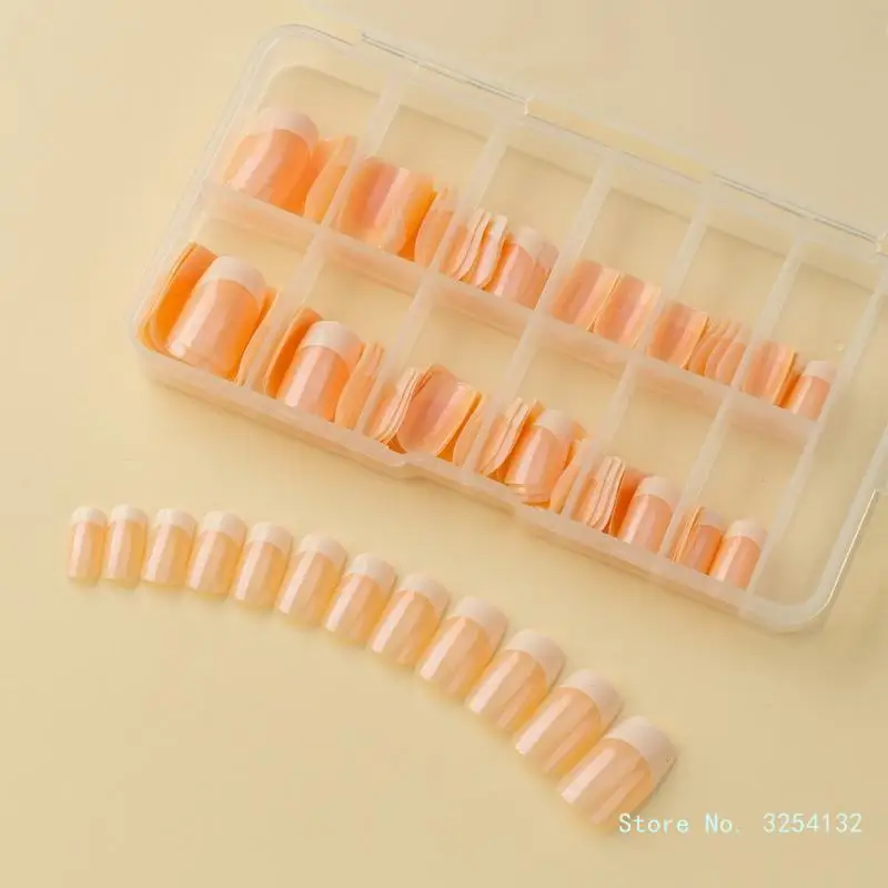 Накладные ногти 120x/коробка накладные с французским кончиком полным покрытием