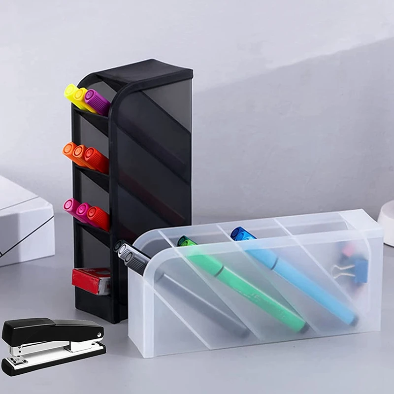 Настольный держатель для ручек 2 шт. настольный прозрачный с 4 ячейками школьные и