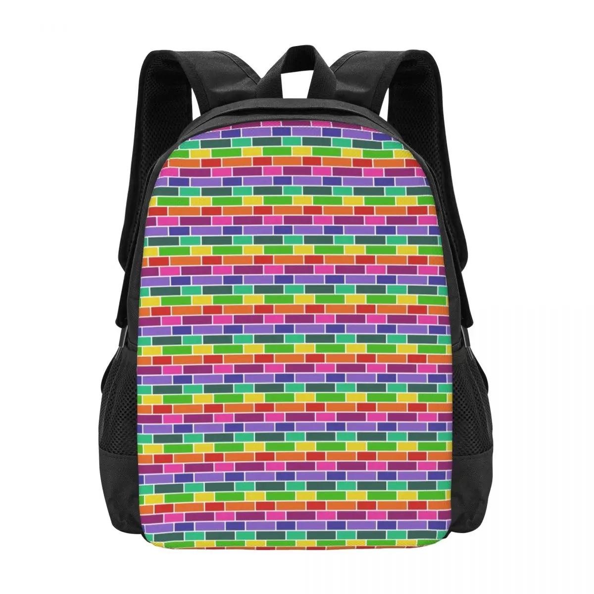 

Retro Mod Print Backpack Teen Neon Geometric Breathable Backpacks Polyester Cool School Bags Outdoor High Quality Rucksack