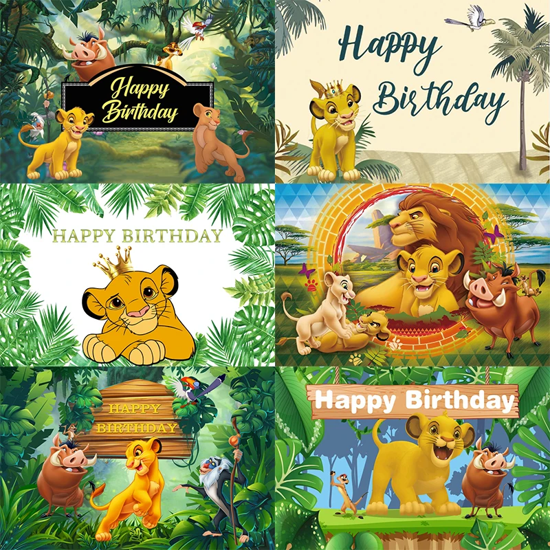 

Lion Photo Backdrop 1st Baby Shower Boys Newborn Animal Jungle Forest Happy Birthday Party Photography Background Kids Banner