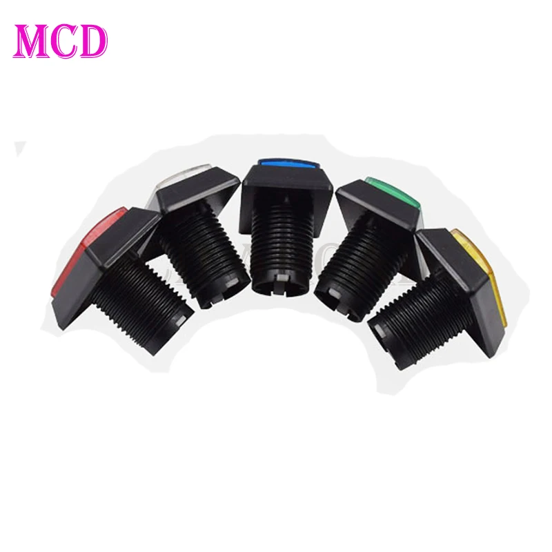

33mm Arcade Button Lighting Rectangular Push Button Switch with LED 12V with Micro Switch Lighting 5 Colors for DIY Arcade