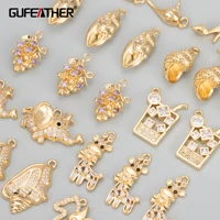 gufeather mb13jewelry accessoriesnickel free18k gold platedcopper metelzirconscharmsjewelry makingdiy pendants6pcslot