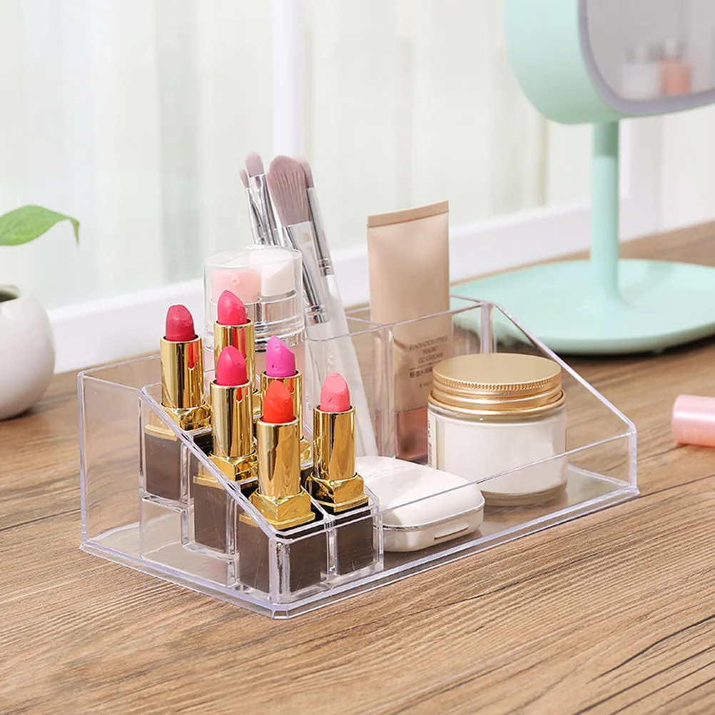 

Creative Transparent Makeup Storage Box Organizer Acrylic Holder Desktop Display Stand for Lipsticks Nail Polishes