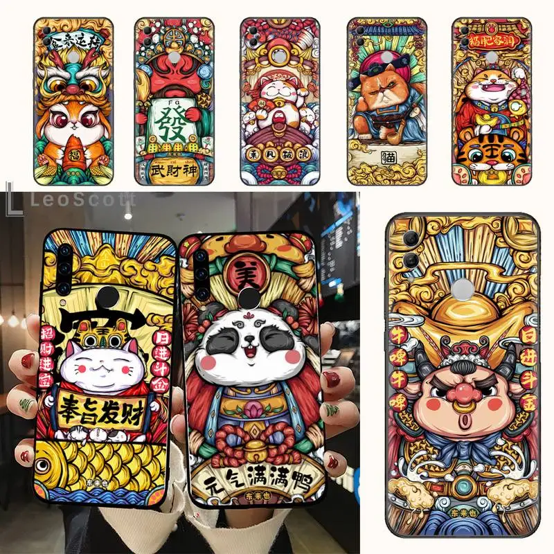 

Chinese style good luck pattern Phone Case For Huawei honor Mate 10 20 30 40 i 9 8 pro x Lite P smart 2019 Y5 2018 nova 5t