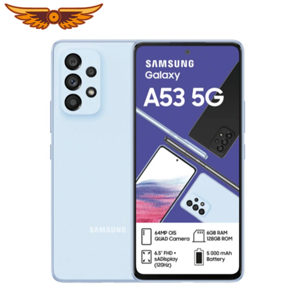 

Samsung Galaxy A53 телефон, экран 6,5 дюйма, Восьмиядерный, 6 ГБ ОЗУ 128 Гб ПЗУ
