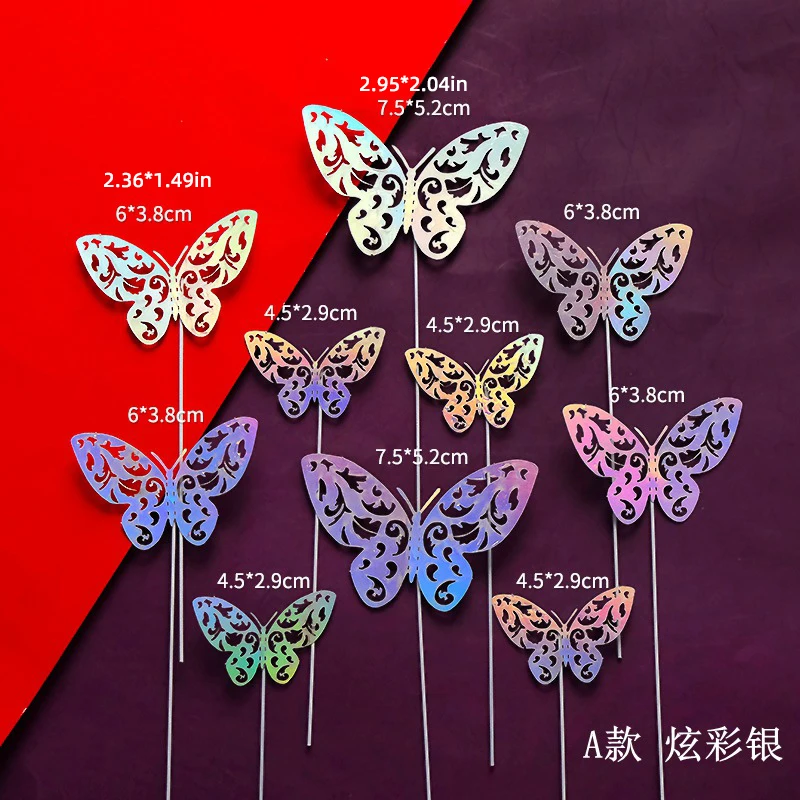 

Набор топперов для торта "Бабочка" золотистый/серебристый 10 шт.