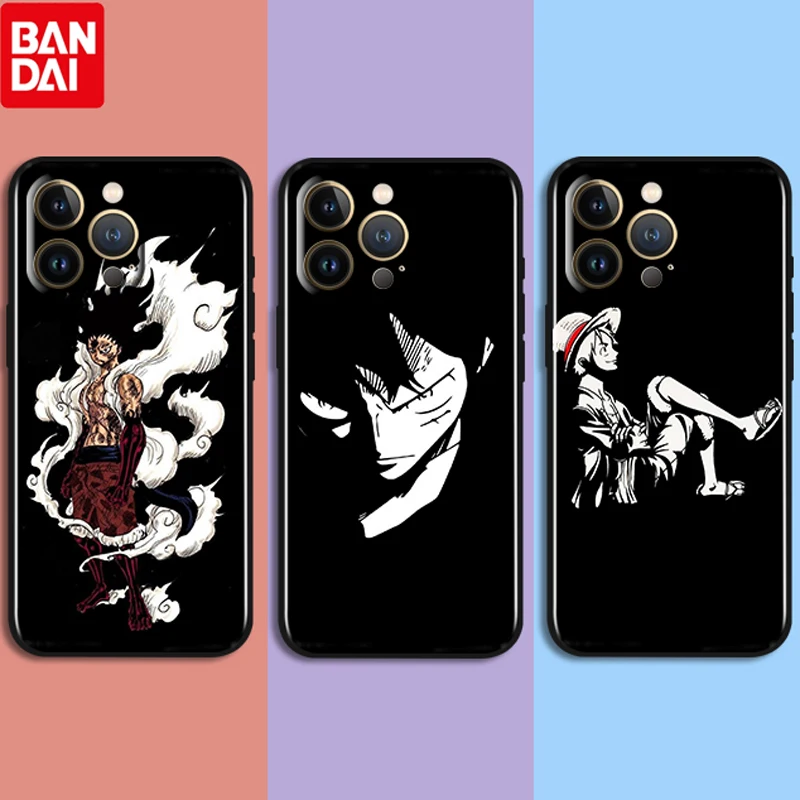 

Hot Anime One Piece Luffy For Apple iPhone 13 12 11 Pro Max Mini XS Max X XR 6 7 8 Plus 5S SE2020 Soft Black Phone Case Cover