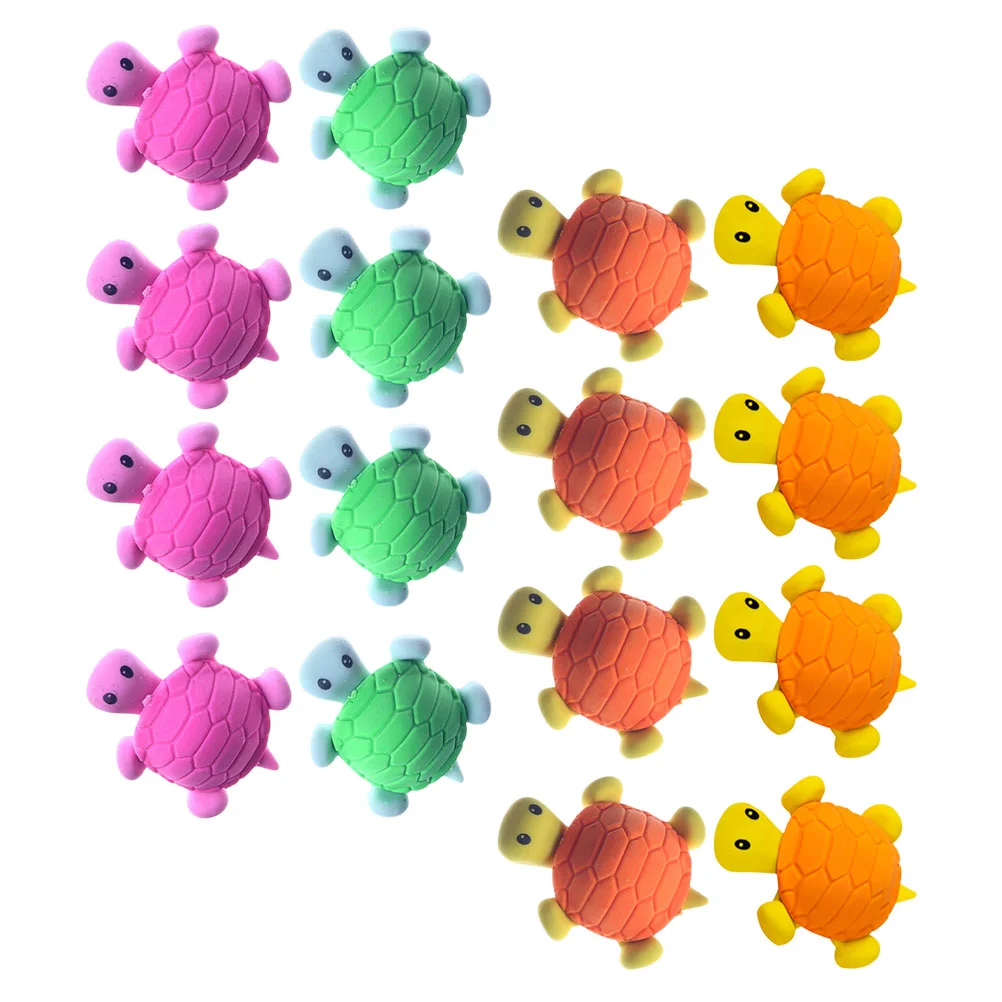 

24Pcs Cartoon Tortoise Eraser Interesting Turtle Stationery (Random Color)