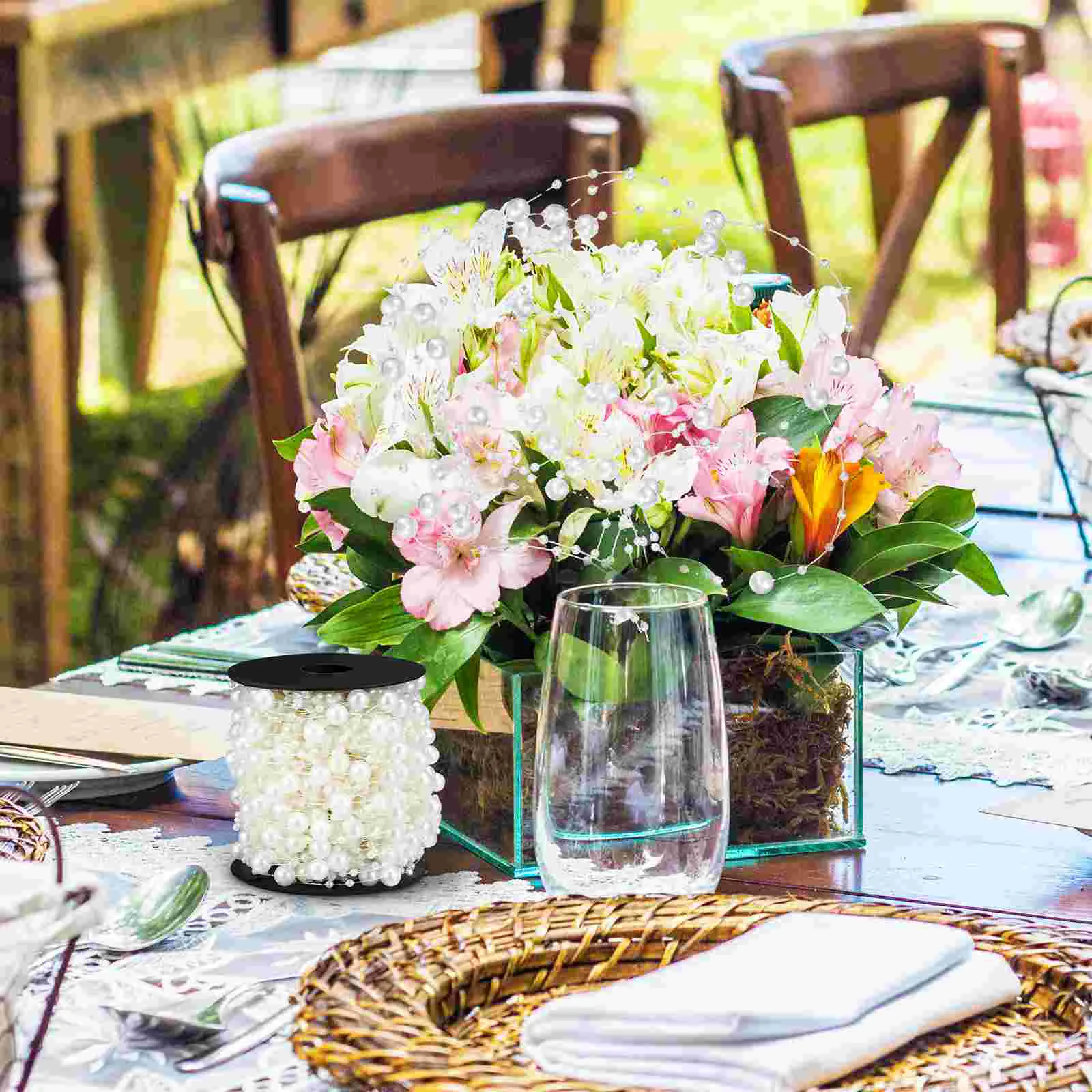 Жемчужная веревка декор для свадебного букета цепочка из бисера абс имитация