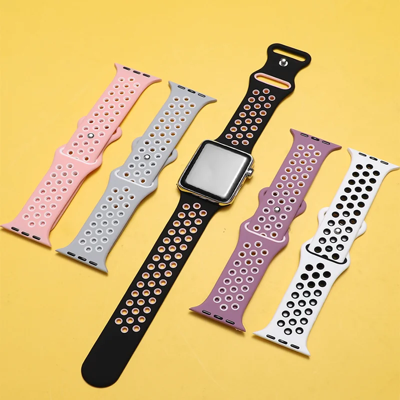 Silicone Strap For Apple watch band 44mm 42mm 40mm 38mm ultra 49mm 45 mm correa bracelet iwatch series 6 5 se 4 3 7 8 45m 41mm
