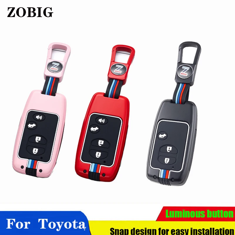 

ZOBIG Car Key Fob Cover for Toyota 4Runner Avalon Camry Corolla Highlander Hybrid Land Cruiser Prado Prius C PHV V RAV4 Venza