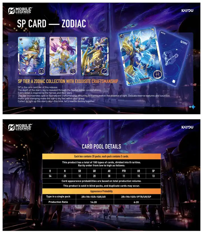 Оригинальные коллекционные карточки KAYOU Mobile Legends (MLBB) на английском языке: серия Star Journey – игрушка-подарок, сувенир по игре (art.: 3920db8d73e5a) - 3920db8d73e5a