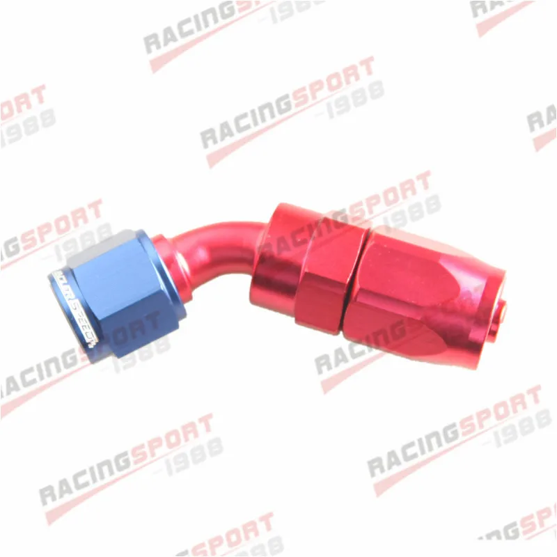 

ADLERSPEED AN6 -6AN 45 Degree Swivel Fuel Oil Hose End Fitting Adaptor Anodized Red/Blue