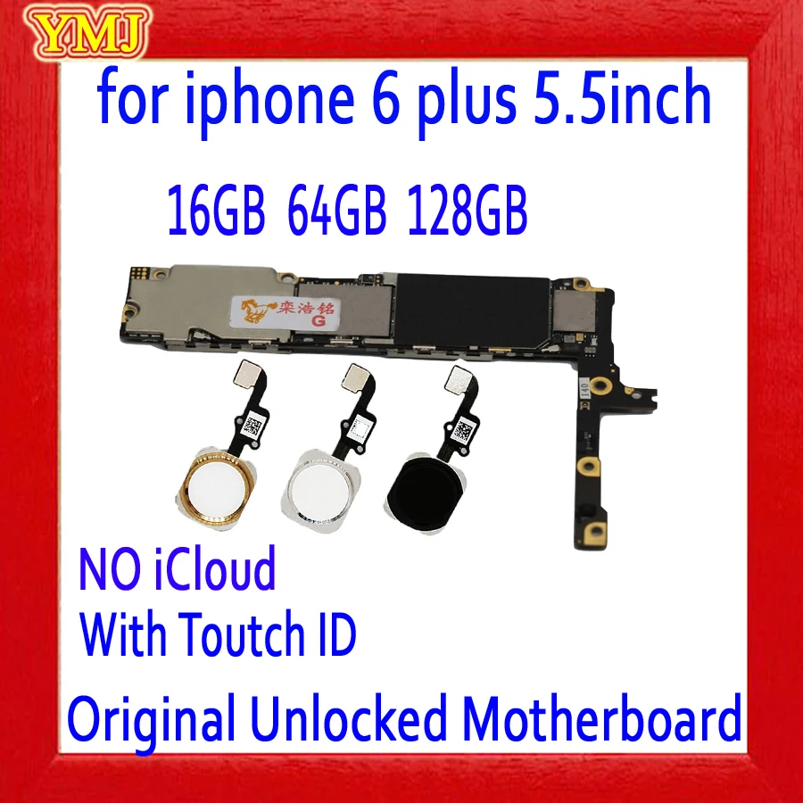 

100% Tested Good Working Motherboard For IPhone 6 Plus 5.5" Mainboard Original Unlocked Free ICloud Logic Board 16GB 64GB 128GB