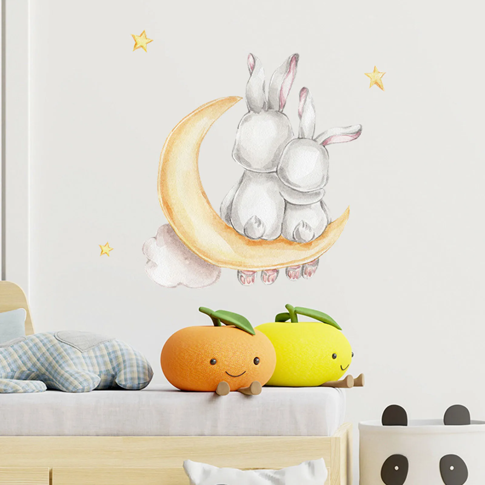 Очаровательный наклейка на стену с воздушным шариком кролика медведь цветок панда любит бамбук играющий спальня гостиная крыльцо домашнее украшение.