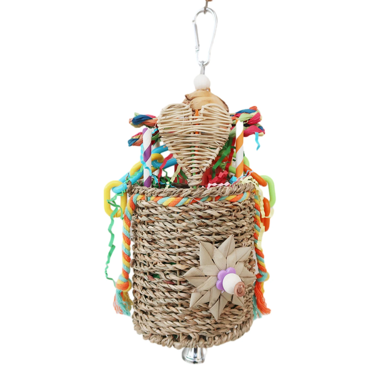 

Подвесная корзина среднего размера «сделай сам» для хорошей компании, прочная Милая цветная корзина для морских водорослей, практичная фурнитура для маленьких игрушек в виде попугаев, птиц, разрывающихся орехов