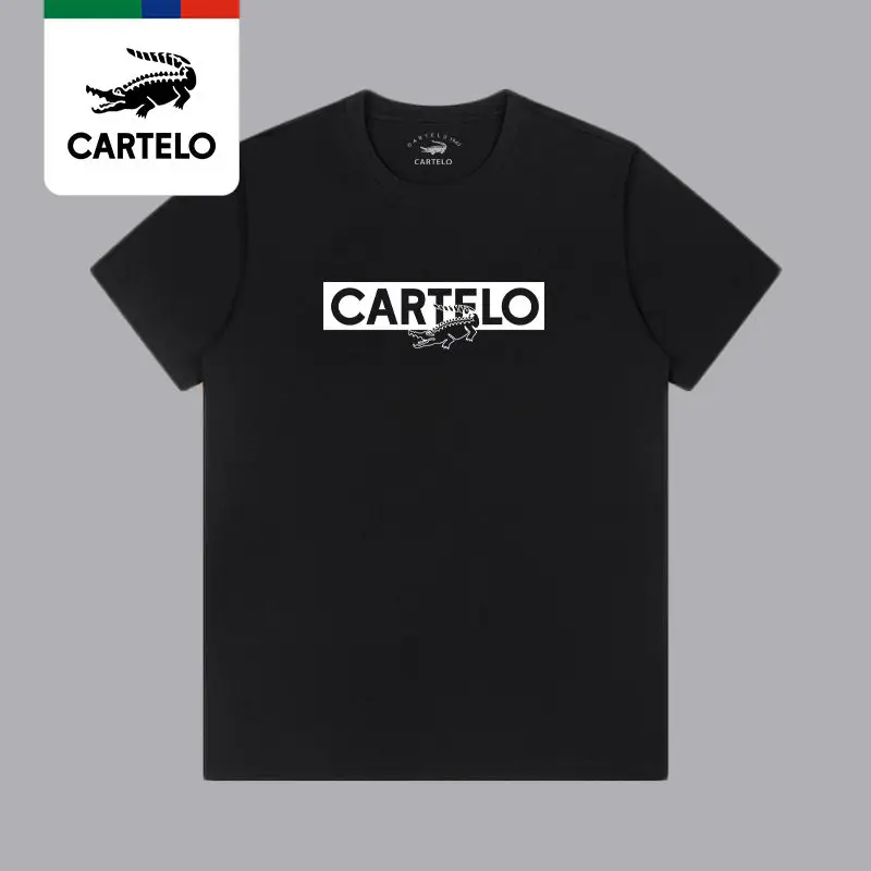 

CARTELO Unisex Tees Men's Letter Printed Round Neck Short Sleeve All-match T-shirt S-4XL