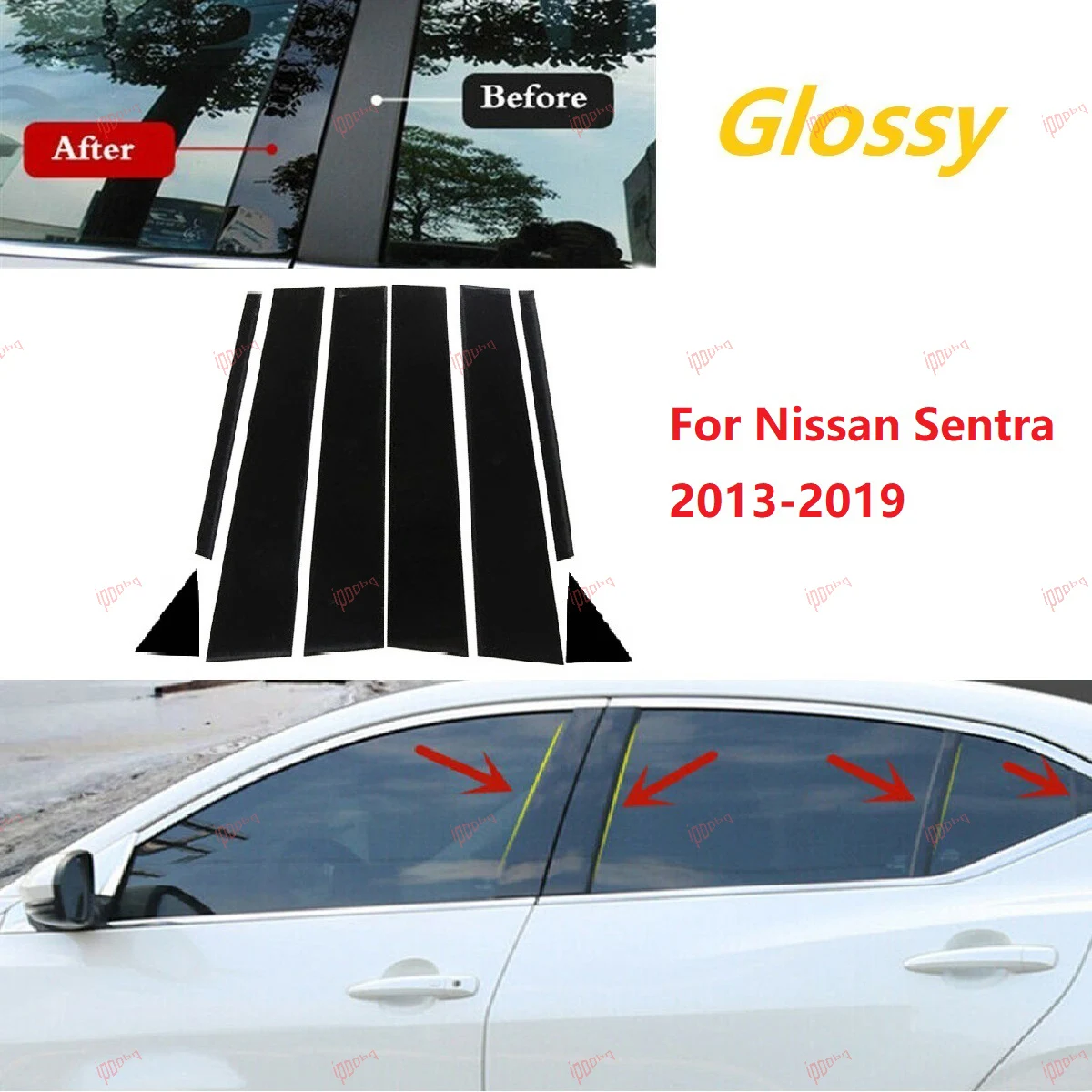 

8 шт., защитные Декоративные наклейки для Nissan Sentra 2013-2019