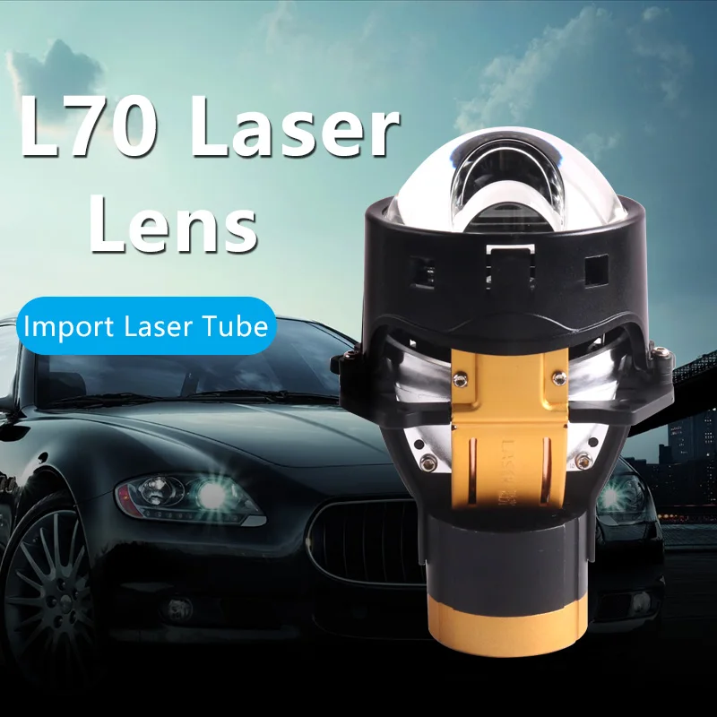 2 PCS SANVI Car L70 12V 72W 6000K Bi LED Projector Lens Headlight Direct Laser 32500LUX For H4 H7 9005 9006 Hella G5 3R LHD