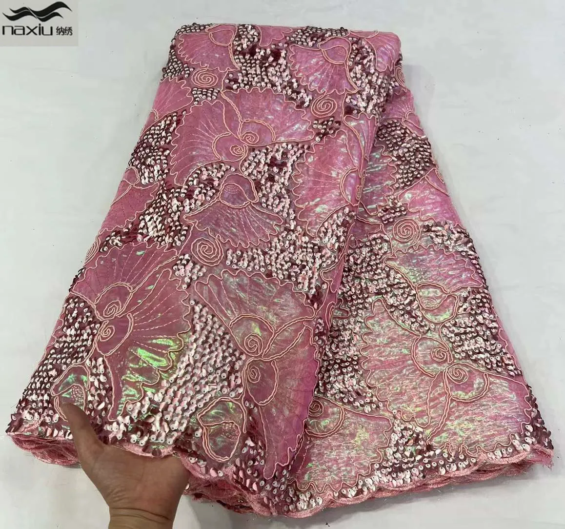 

Madison Latest Fashion Sequin African French Net Lace Fabric 2022 High Quality Embroidery Nigerian Tulle Lace Fabrics Party