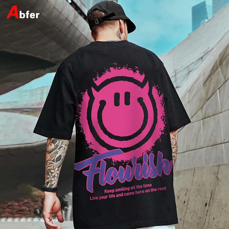 

Abfer New Arrivals 2022 Men Hip Hop Half Sleeve Cotton Oversized T Shirt Ghost Face Graphic T Shirts Vintage Emo Tshirt Tops