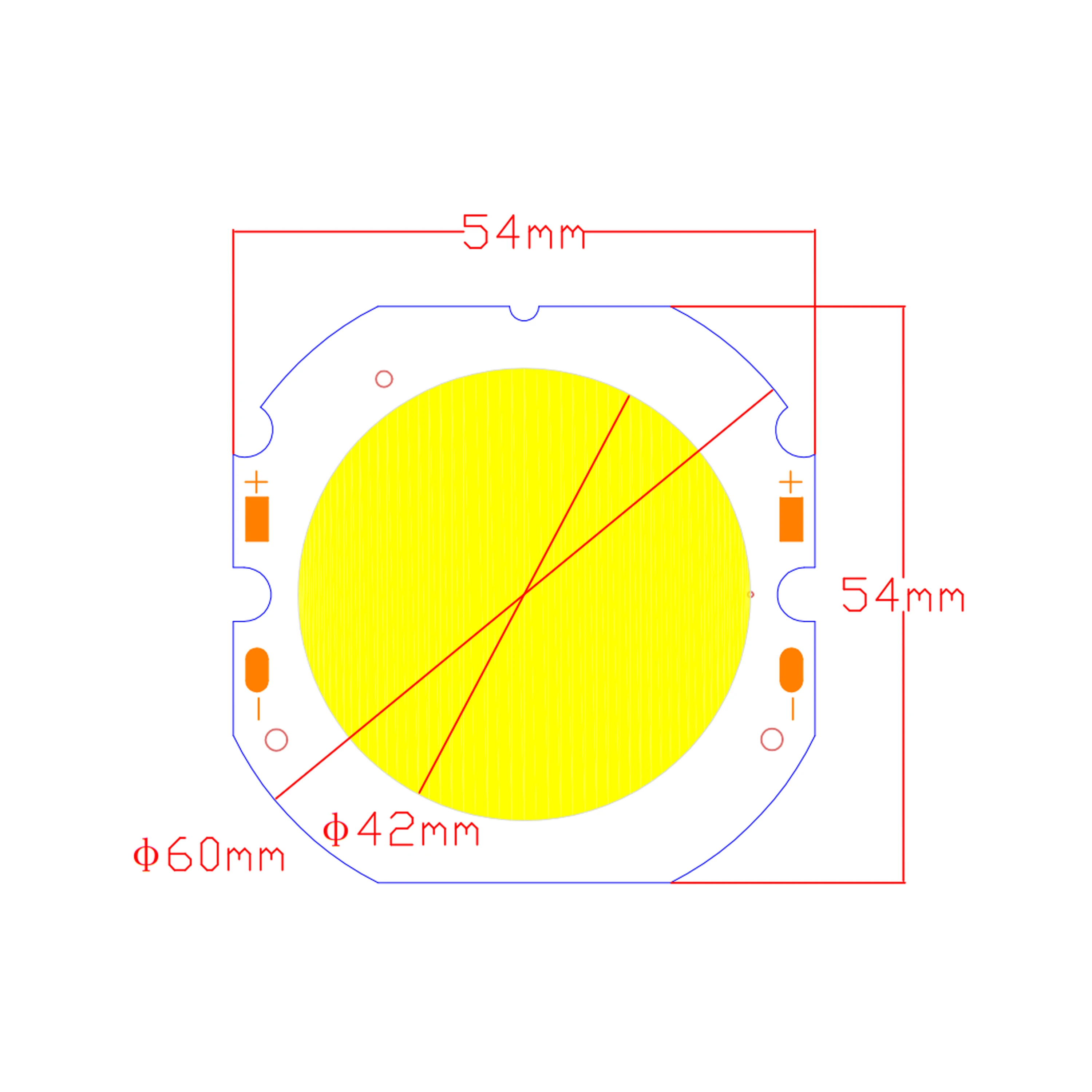 30 Вт светящийся размер 42 мм круглый светодиодный источник света для лампы вниз