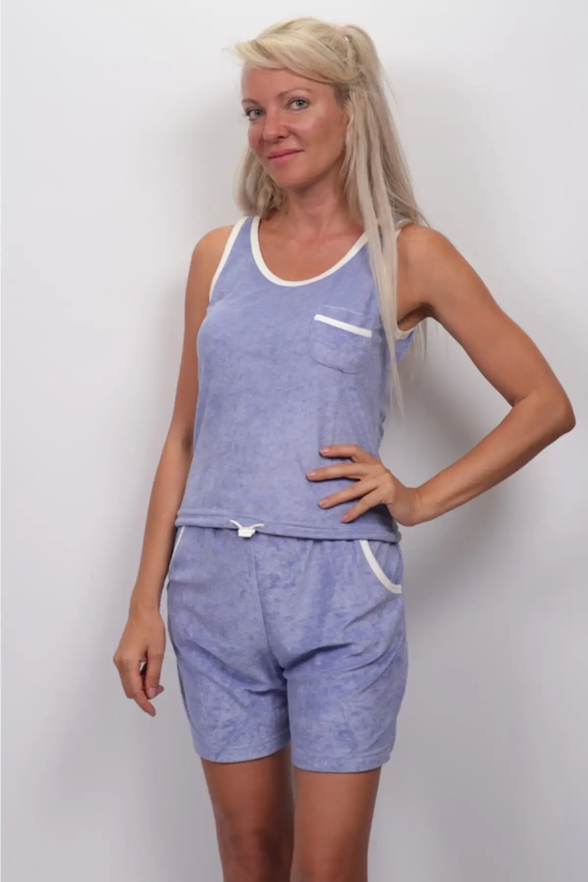 

Women's Pareo Blue Beach Shorts Set Swimwear Cover Dress Sexy Tunic Suit Beachwear Female Beach Bikini Cover