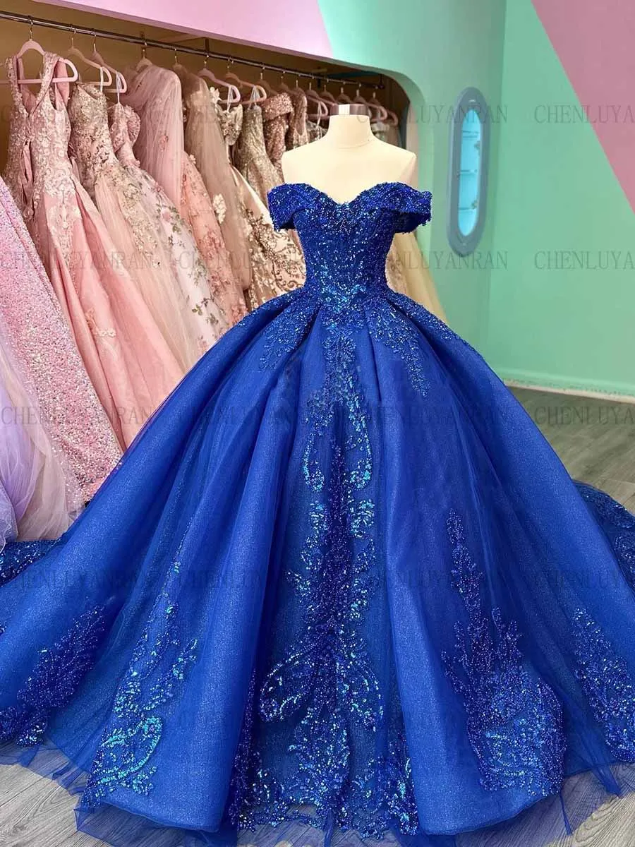 

Royal Blue Quinceanera Dresses 2023 Applique Beads Long Ball Gown Bow Tulle Sweet 16 Dresses Exquisite Sexy Prom Dress For Teen