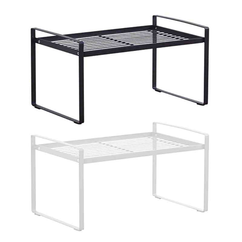 

2 Pcs Iron Handle Spice Rack Kitchen Shelf Storage Shelf Stand Desktop Cups Saucers Holder Household Support Organizer