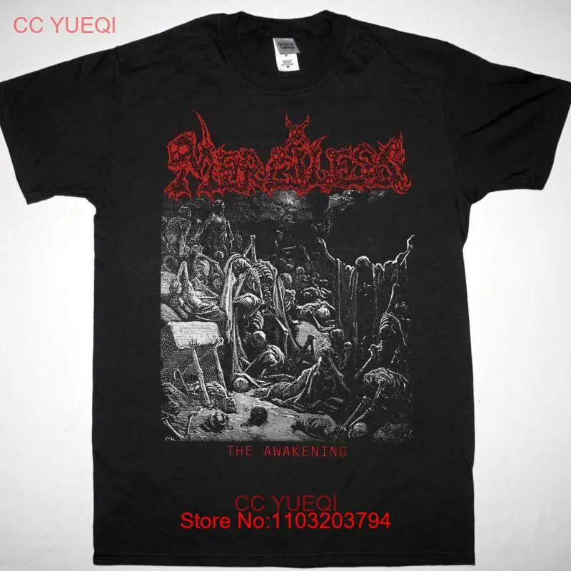 Новинка 1990 черная футболка MERCILESS THE Пробуждение