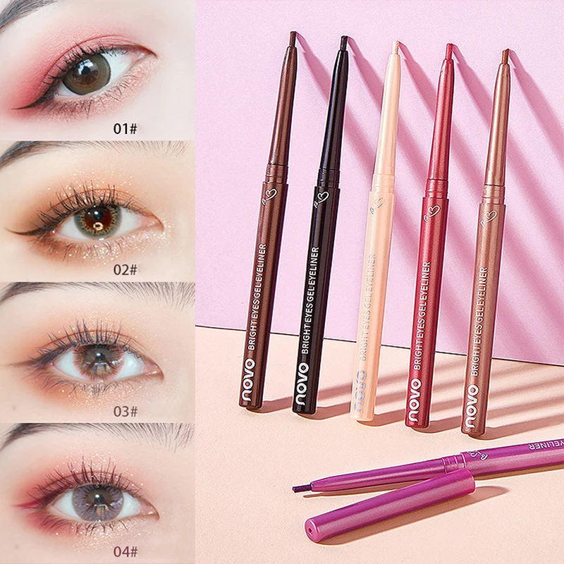 

1 Pcs 6 Color Gel Eyeliner Pen Natural Long-lasting Waterproof Sweat-proof No Smudging Brown Black Eye Liner Pencil Eye Makeup