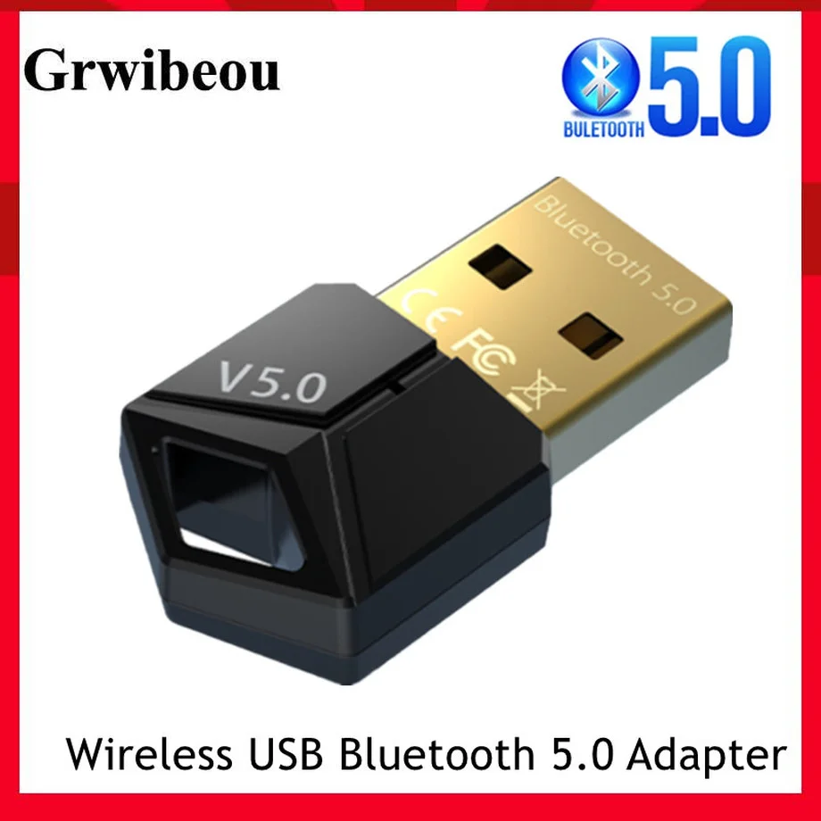 Grwibeou Mini Wireless M25 USB Bluetooth 5.0 Adapter Receiver Dongle Low Latency Music Mini Bluthooth Transmitter For PC Laptop