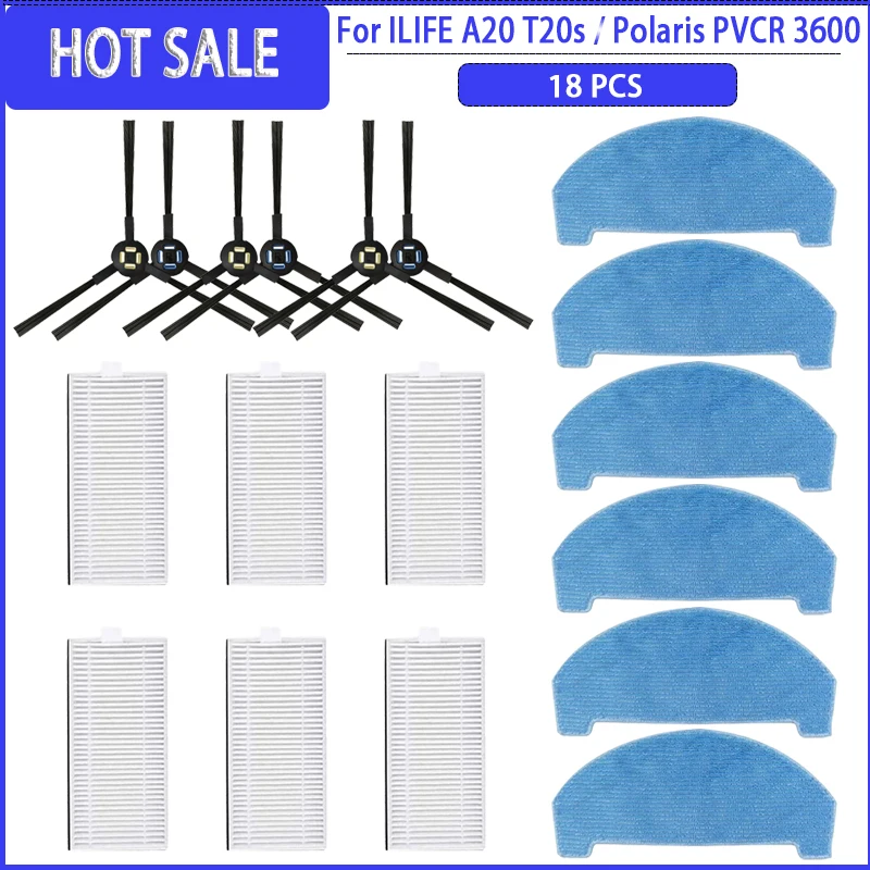 Боковая щетка HEPA фильтр для ILIFE A20 T20s / Polaris PVCR 3600 G2 0926W 0726W 1226