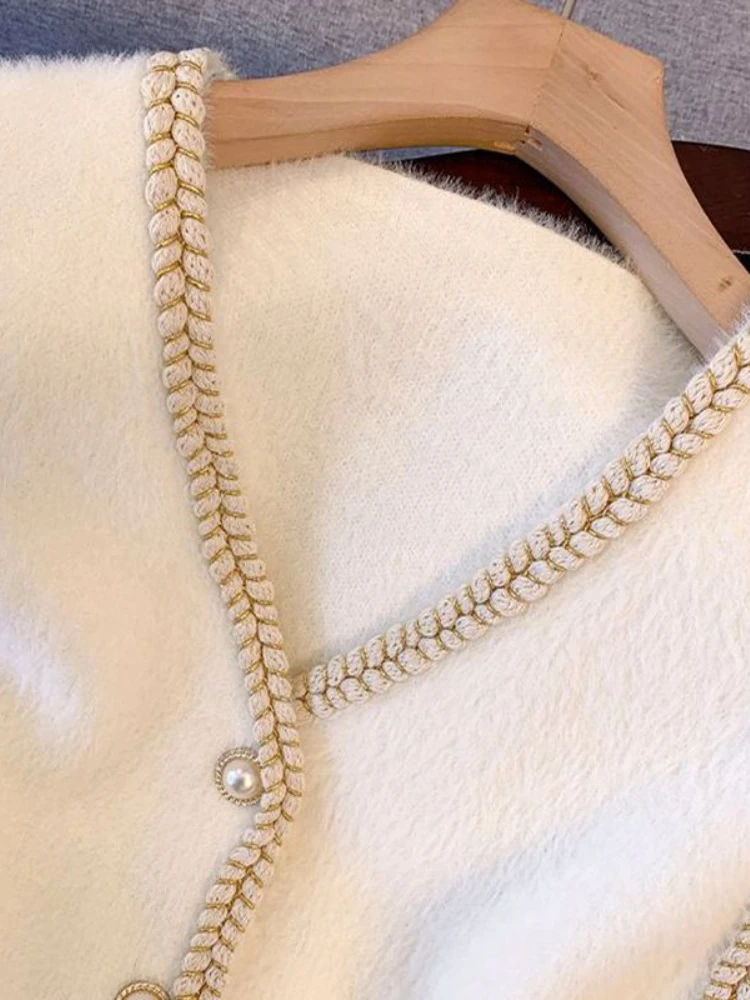 Короткий свитер Новинка осени вязаный жилет кардиган с V-образным вырезом модный