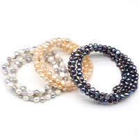 natural pearl beaded bracelet irregular baroque multi circle pearl bracelet charms for jewelry party